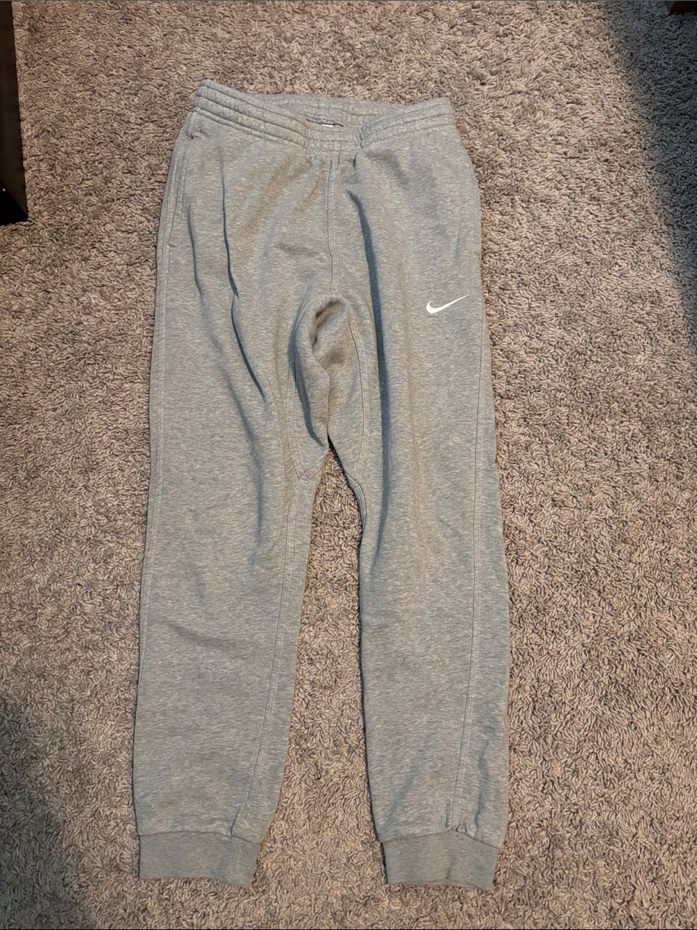 Nike Gray Sweat Joggers with White Swoosh